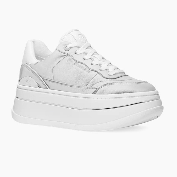 Michael Kors Hayes Lace Up Metallic Silver, 10 - Picture 1 of 11